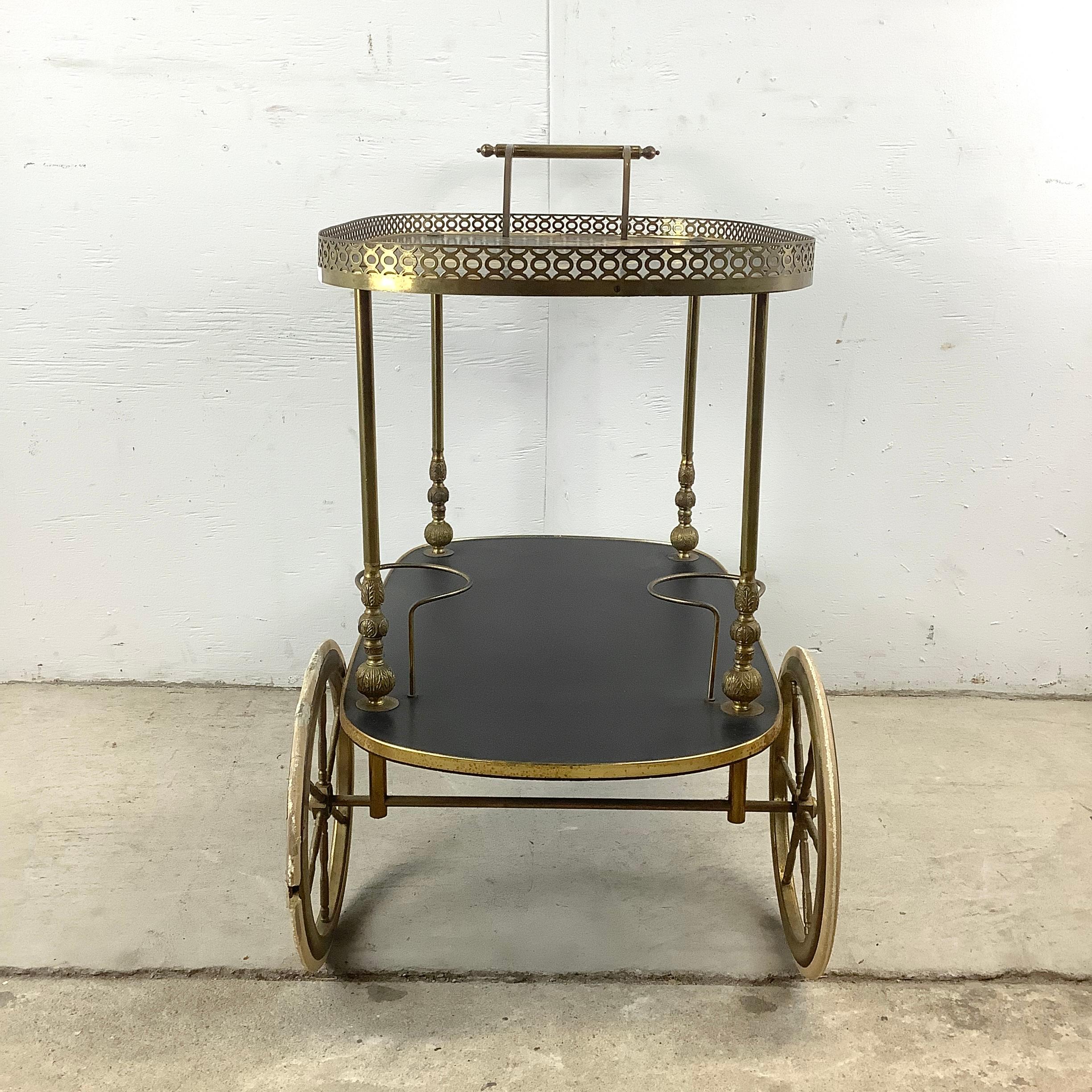 Mid-Century Modern Vintage Regency Bar Cart or Tea Cart