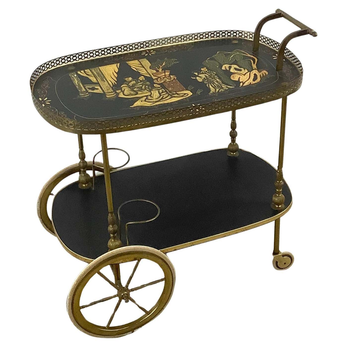 Vintage Regency Bar Cart or Tea Cart at 1stDibs | tea cart for sale