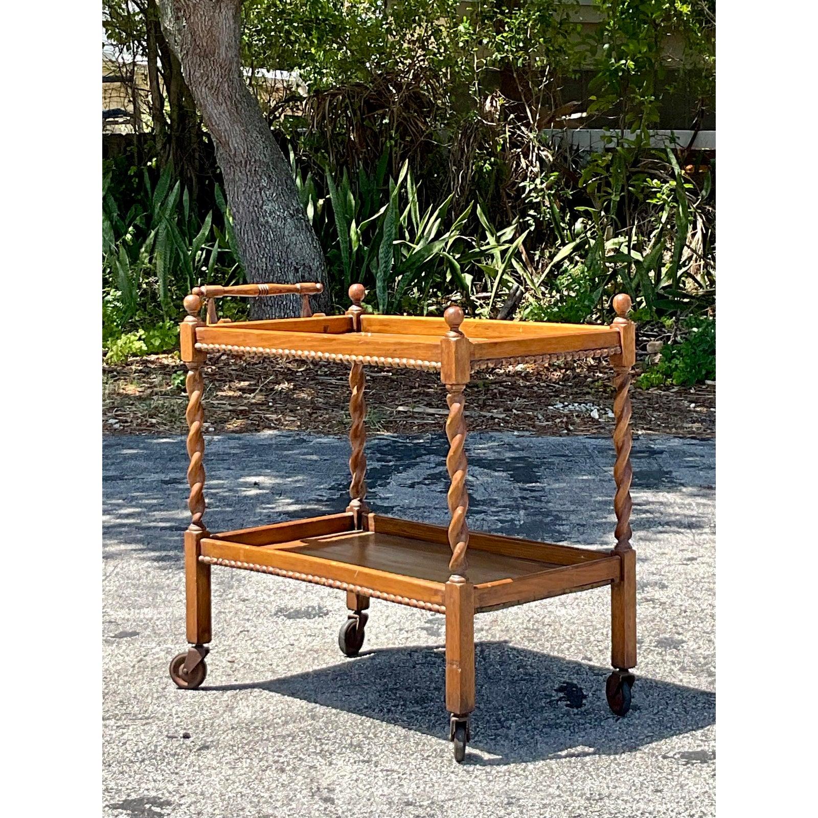Barwagen im Regency-Stil mit Barley Twist-Druck im Angebot 3