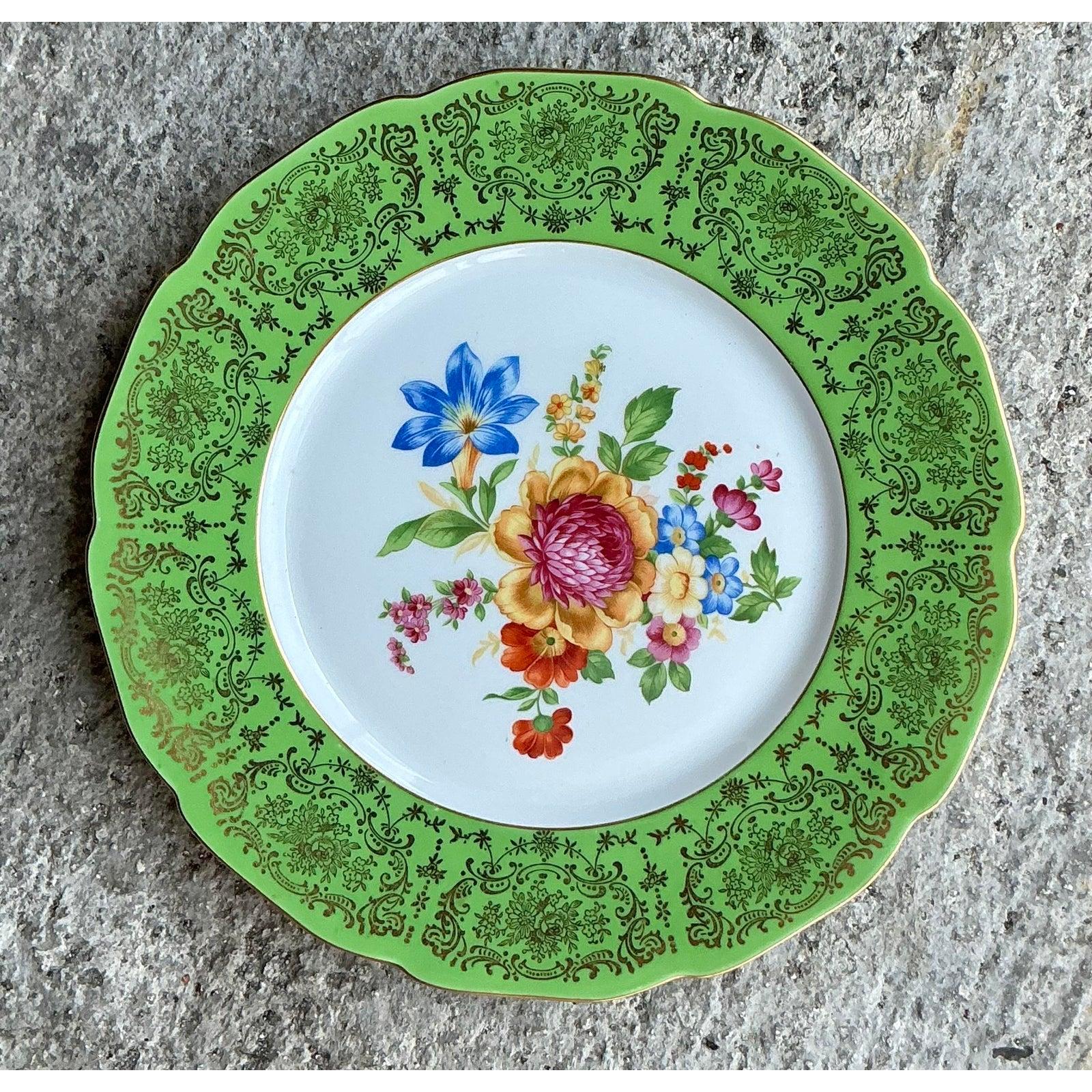 Set di 10 porcellane floreali d'epoca Baronet Bavaria Cecoslovacchia in vendita 3