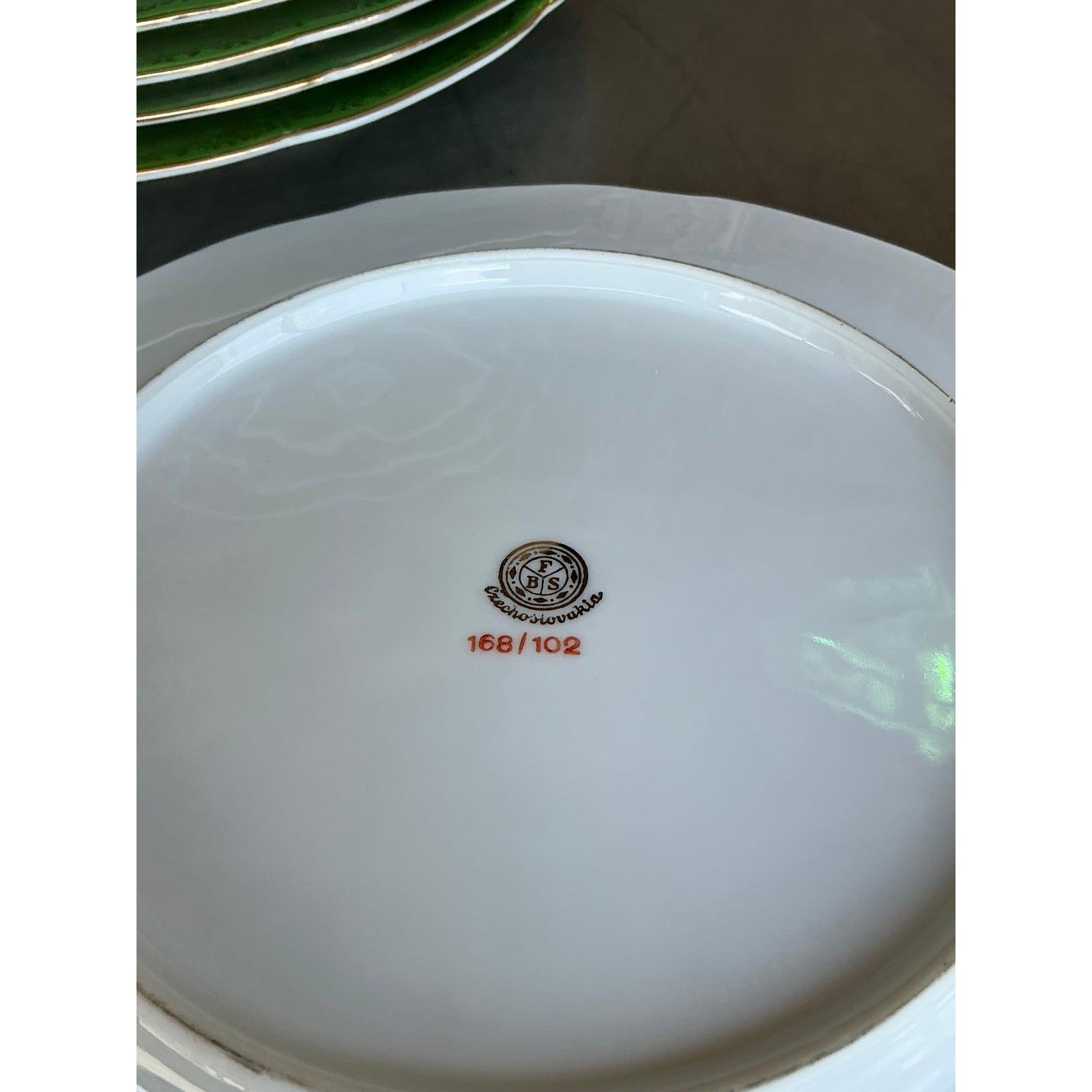 Set di 10 porcellane floreali d'epoca Baronet Bavaria Cecoslovacchia in vendita 4