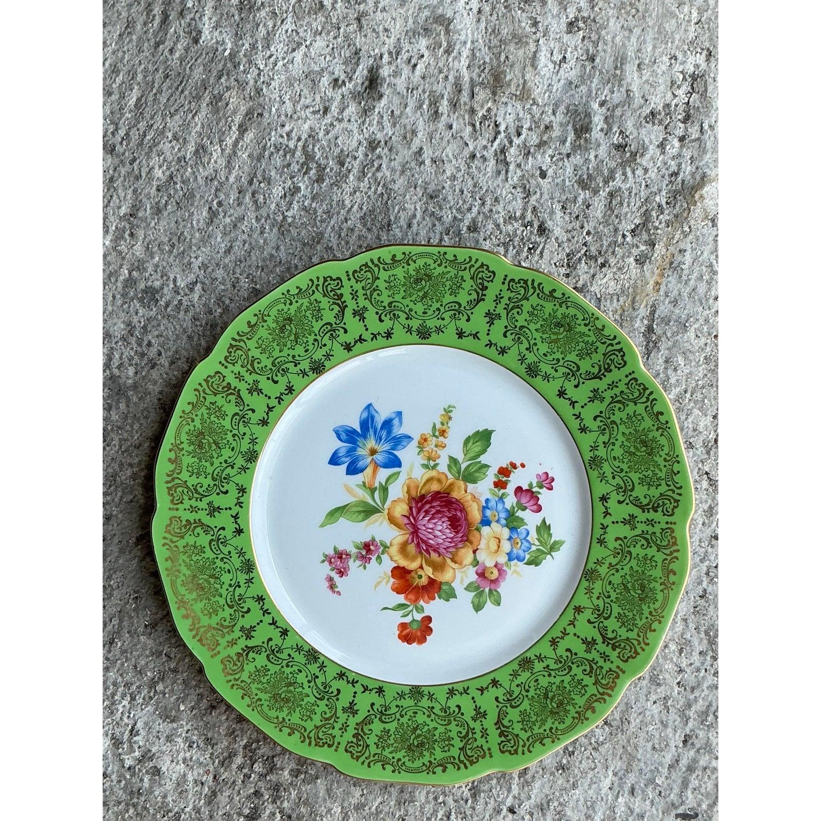 Regency Set di 10 porcellane floreali d'epoca Baronet Bavaria Cecoslovacchia in vendita