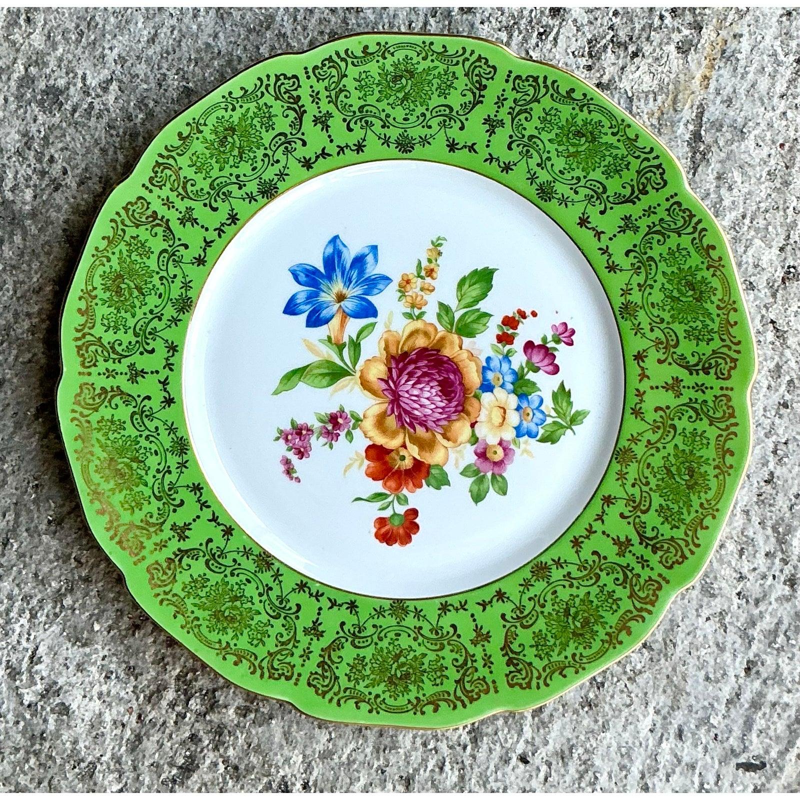 Porcellana Set di 10 porcellane floreali d'epoca Baronet Bavaria Cecoslovacchia in vendita