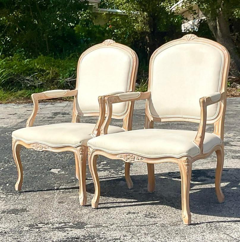 Vintage Regency Bergere Chairs - a Pair In Good Condition In west palm beach, FL