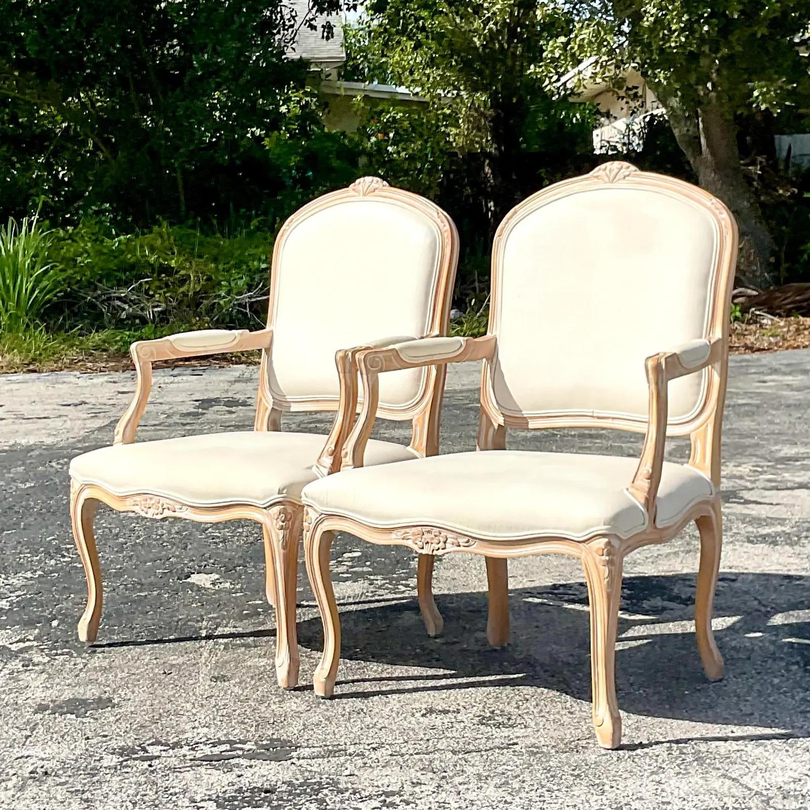 Vintage Regency Bergere Chairs - A Pair For Sale 2