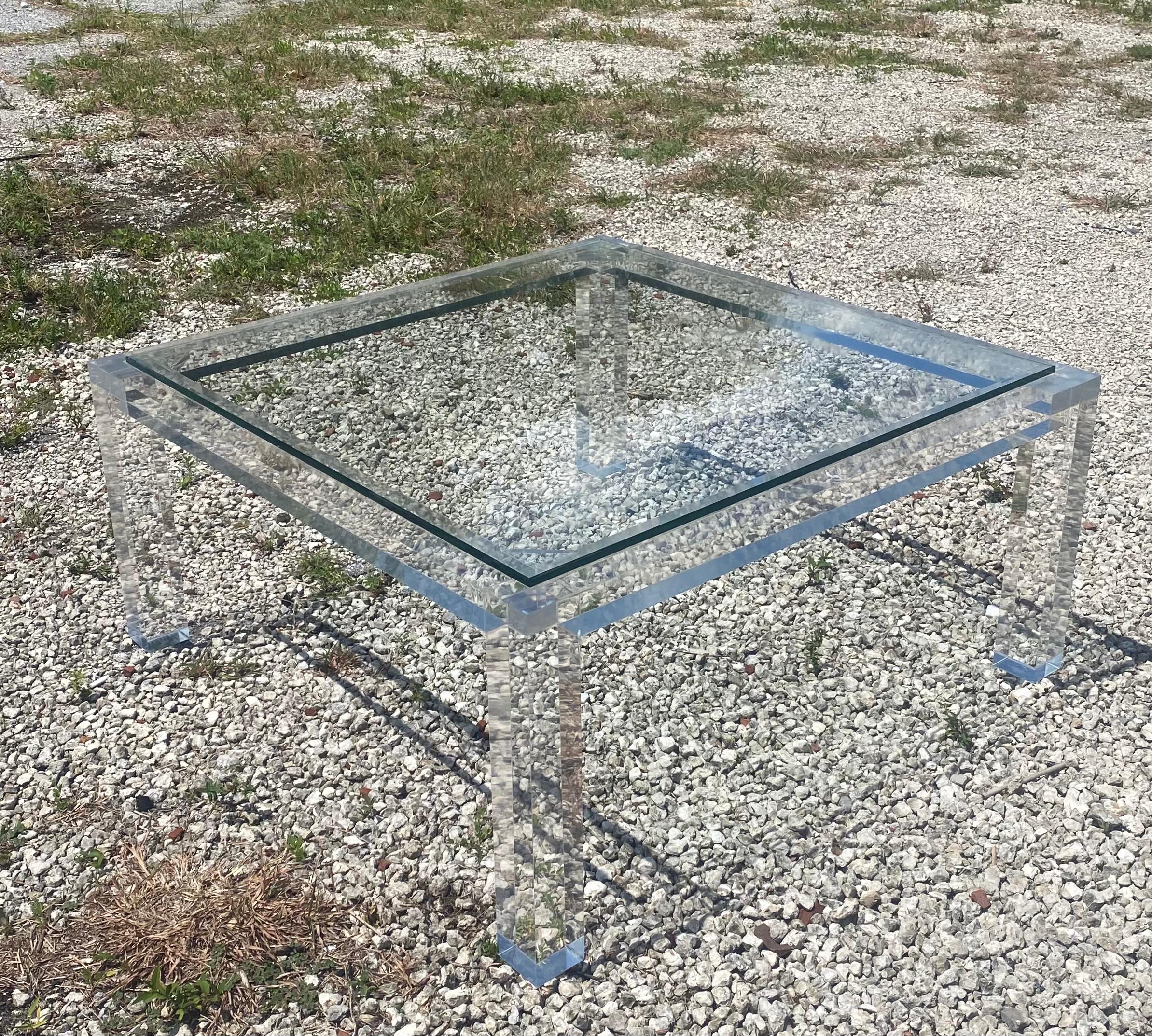 large square acrylic coffee table