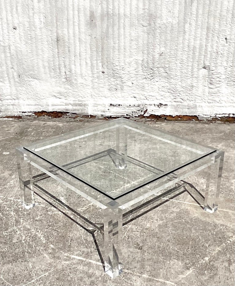 Bernhardt rectangle glass coffee table cheap