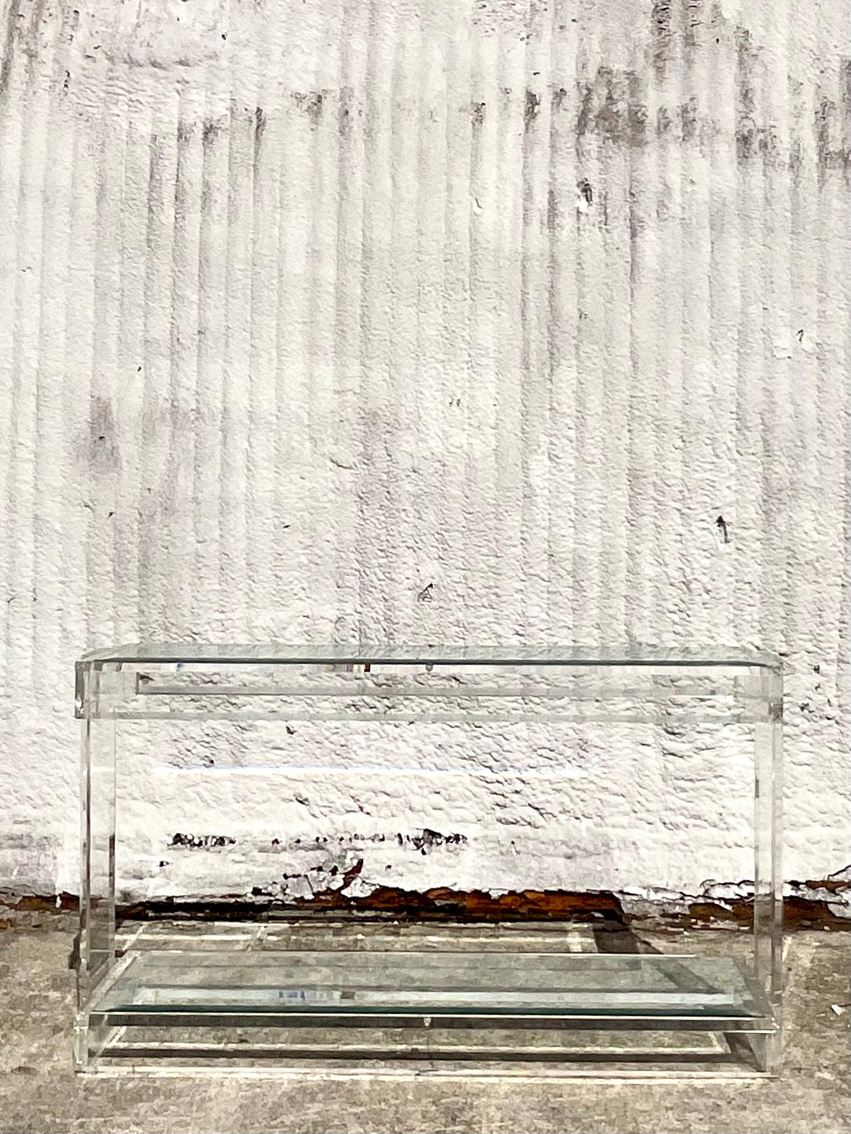 Table Basse Vintage Regency Bernhardt en Lucite en Forme de dalle en vente 3