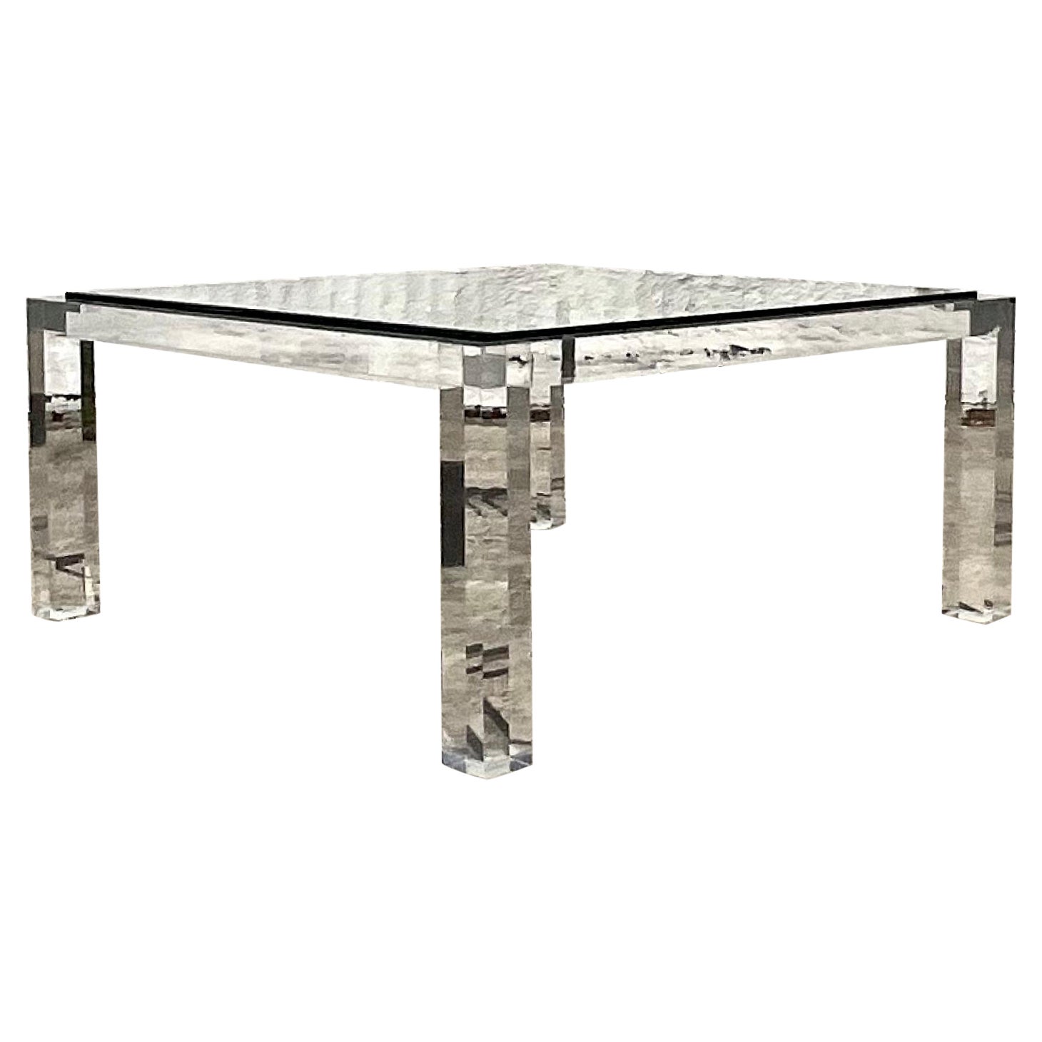 Vintage Regency Bernhardt Slab Lucite Coffee Table