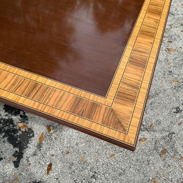 Elevate your dining experience with these Vintage Regency Birdseye and Mahogany Square Dining Tables. Featuring exquisite birdseye maple and rich mahogany, these tables blend timeless sophistication with a touch of regency elegance. Perfect for