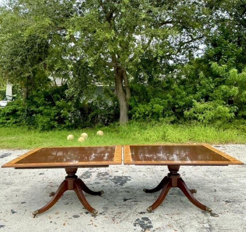 20th Century Vintage Regency Birdseye and Mahogany Square Dining Tables - a Pair For Sale