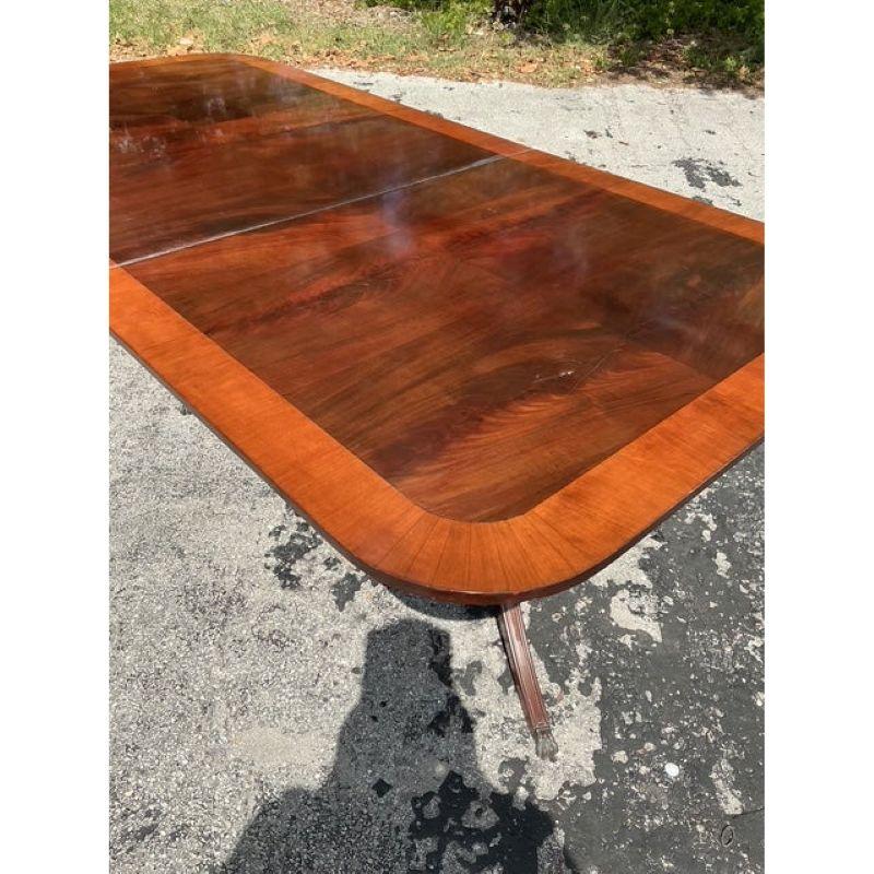 Vintage Regency Birdseye Extendable Duncan Phyfe Dining Table For Sale 4