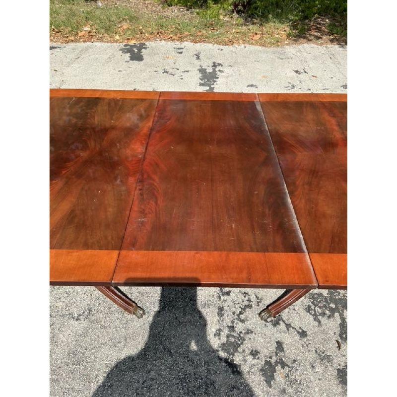 Vintage Regency Birdseye Extendable Duncan Phyfe Dining Table For Sale 3