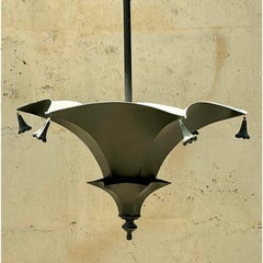 Vintage Regency Black Pagoda Pendant Lamp