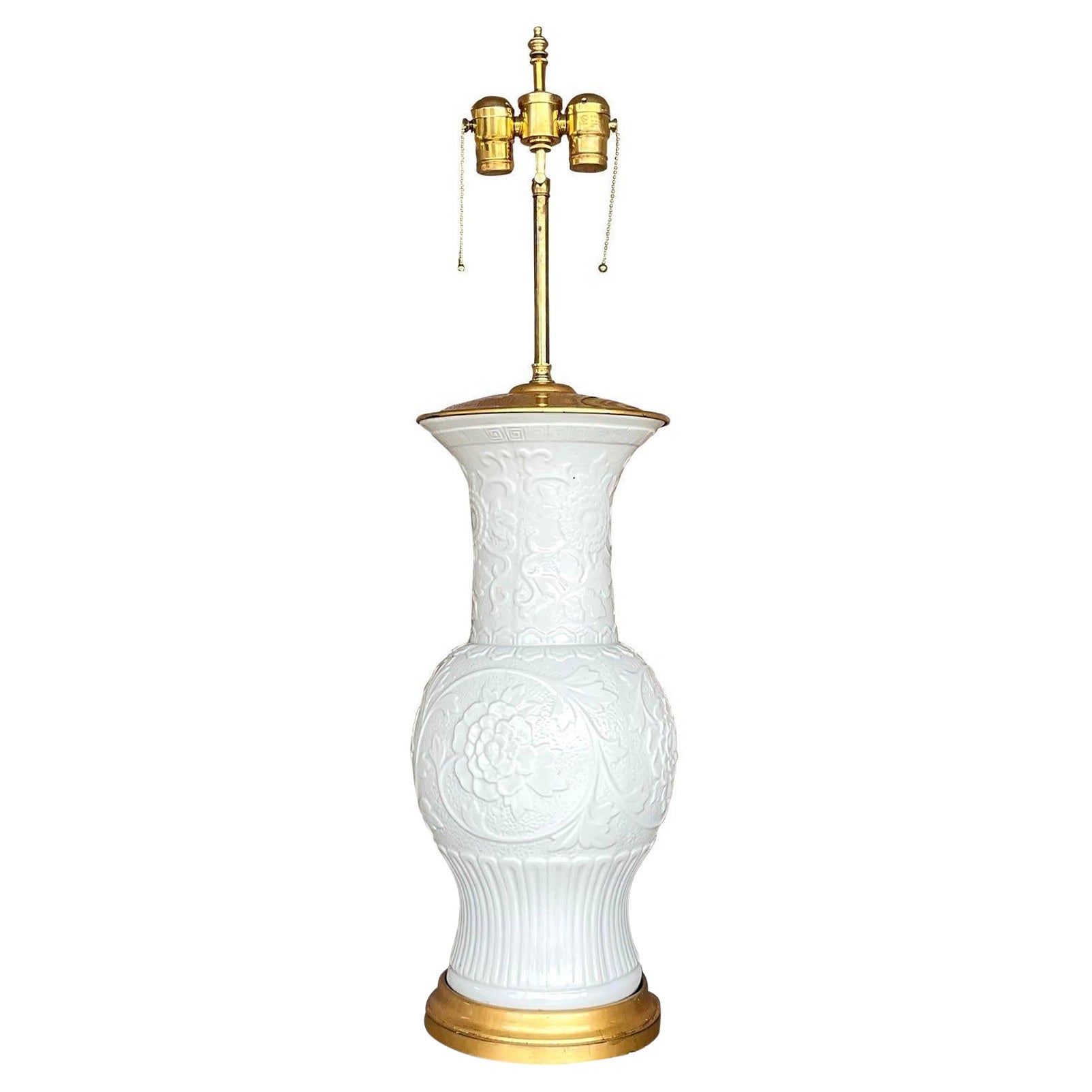 Lampada Vintage Regency in ceramica smaltata Blanc De Chine