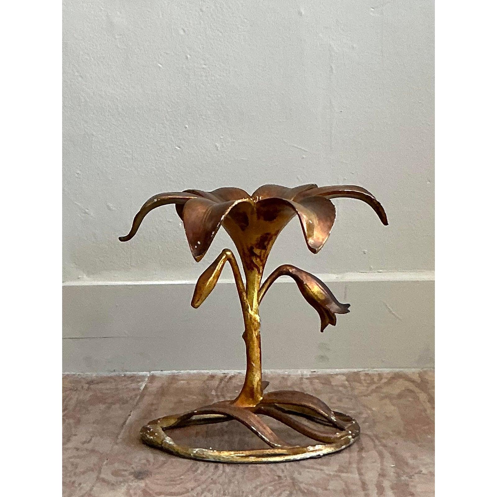 Art Deco Vintage Regency Blossom Side Table After Court For Sale