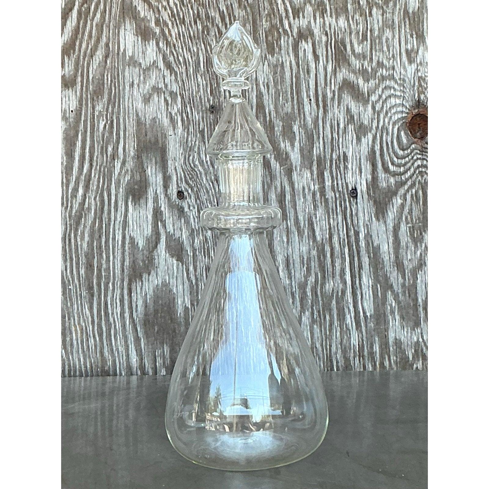 Vintage Regency geblasenes Glas Dekanter (Moderne der Mitte des Jahrhunderts) im Angebot