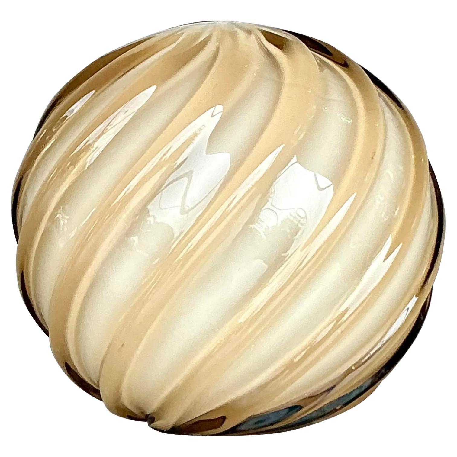 Vintage Regency Blown Glass Swirl Sphere