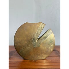 Vintage Regency Brass Abstract Vase