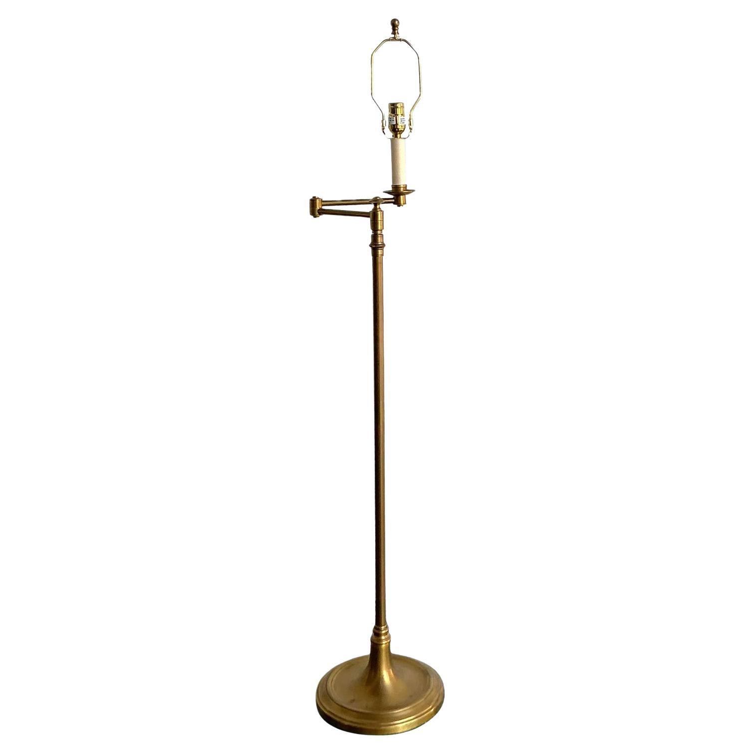 Vintage Regency Brass Articulated Floor Lamp