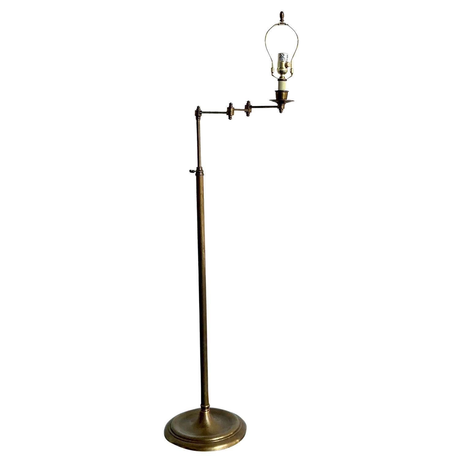 Vintage Regency Brass Articulated Floor Lamp