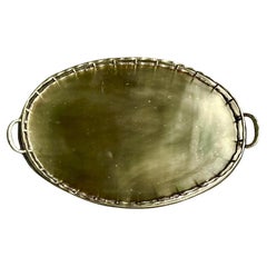 Vintage Regency Brass Bamboo Gallery Tray