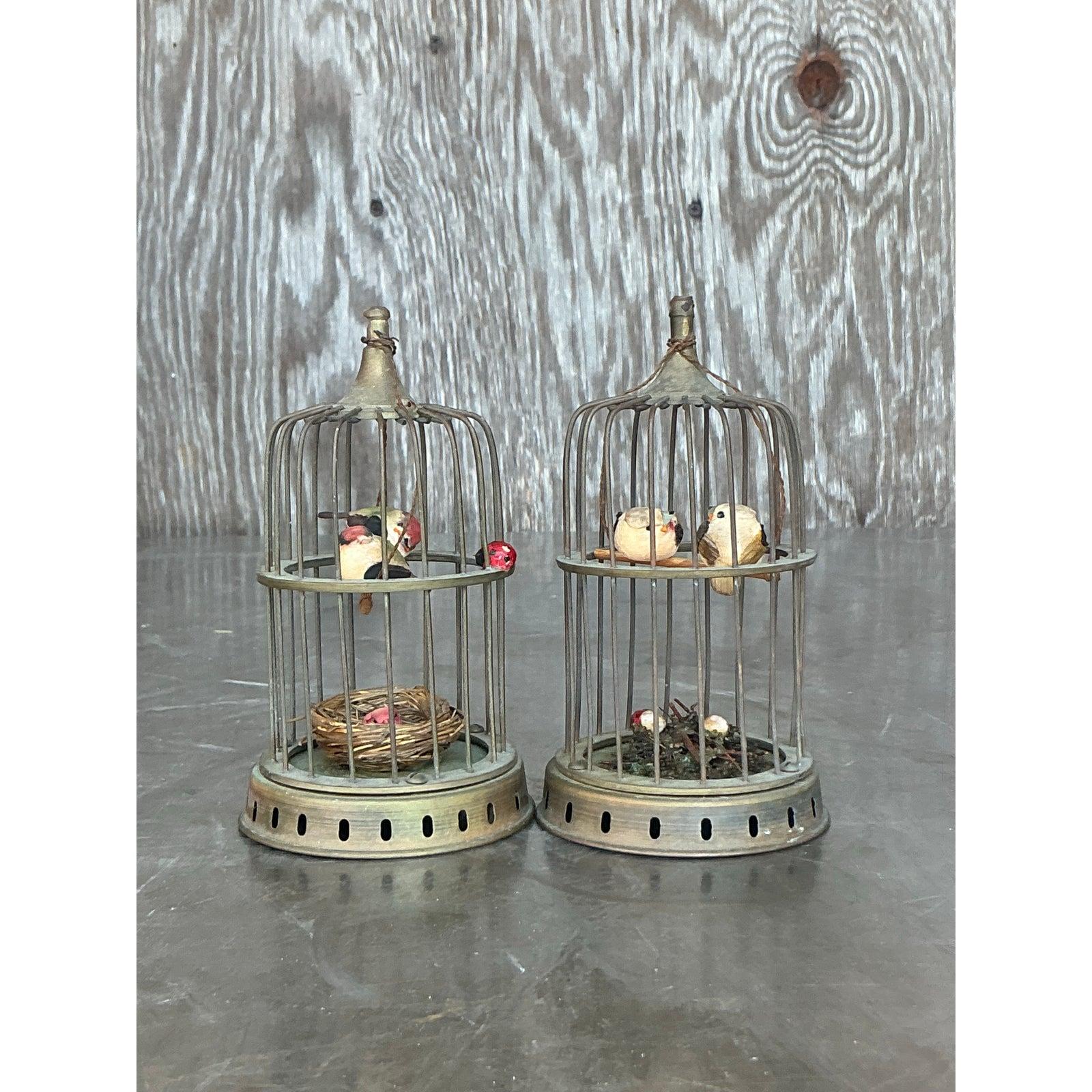 Vintage Regency Brass Birdcages - A Pair For Sale 1