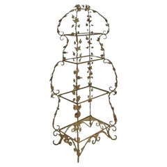 Etagere a farfalla in ottone vintage Regency