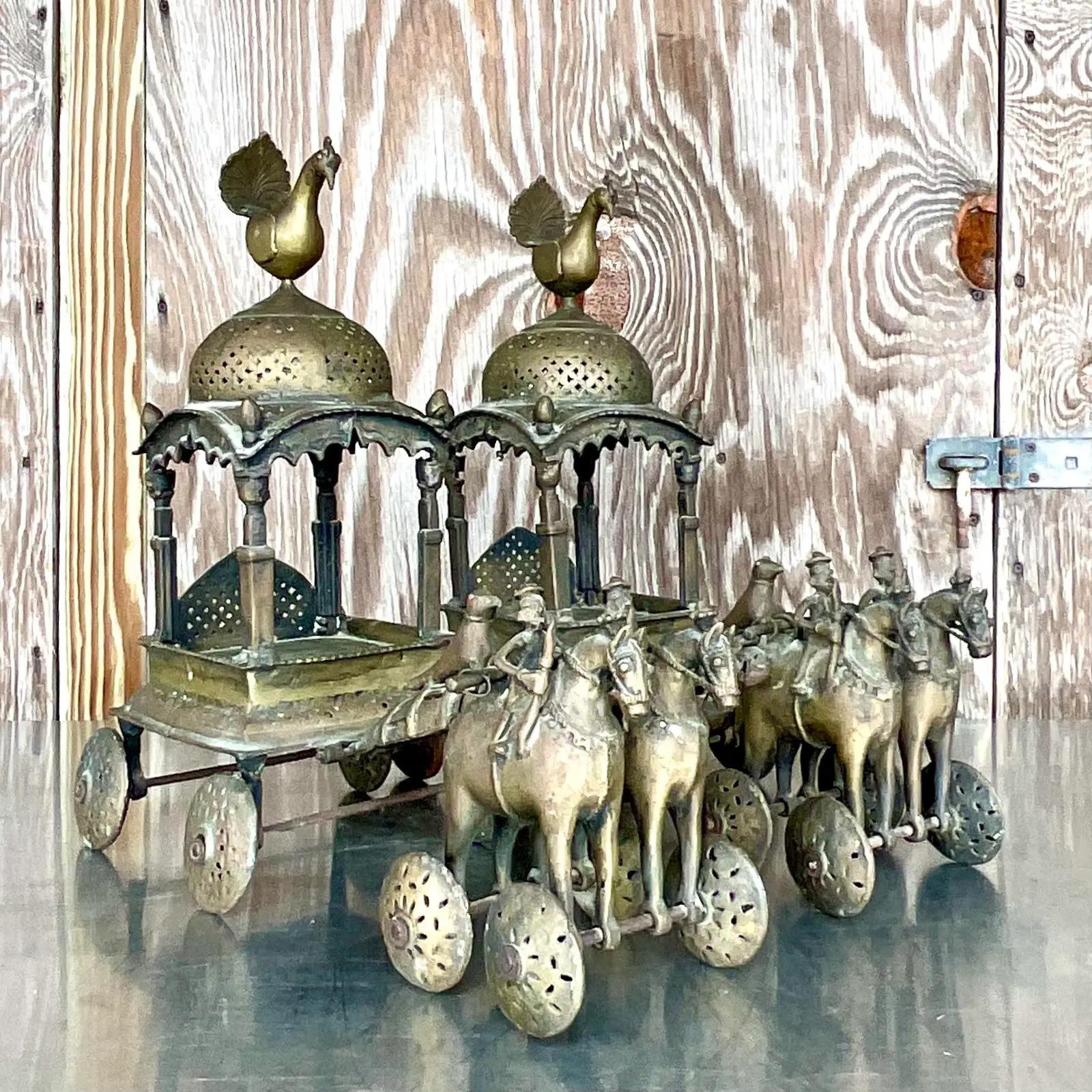 Vintage Regency Messing Karawane Tempel Spielzeug - ein Paar im Zustand „Gut“ im Angebot in west palm beach, FL