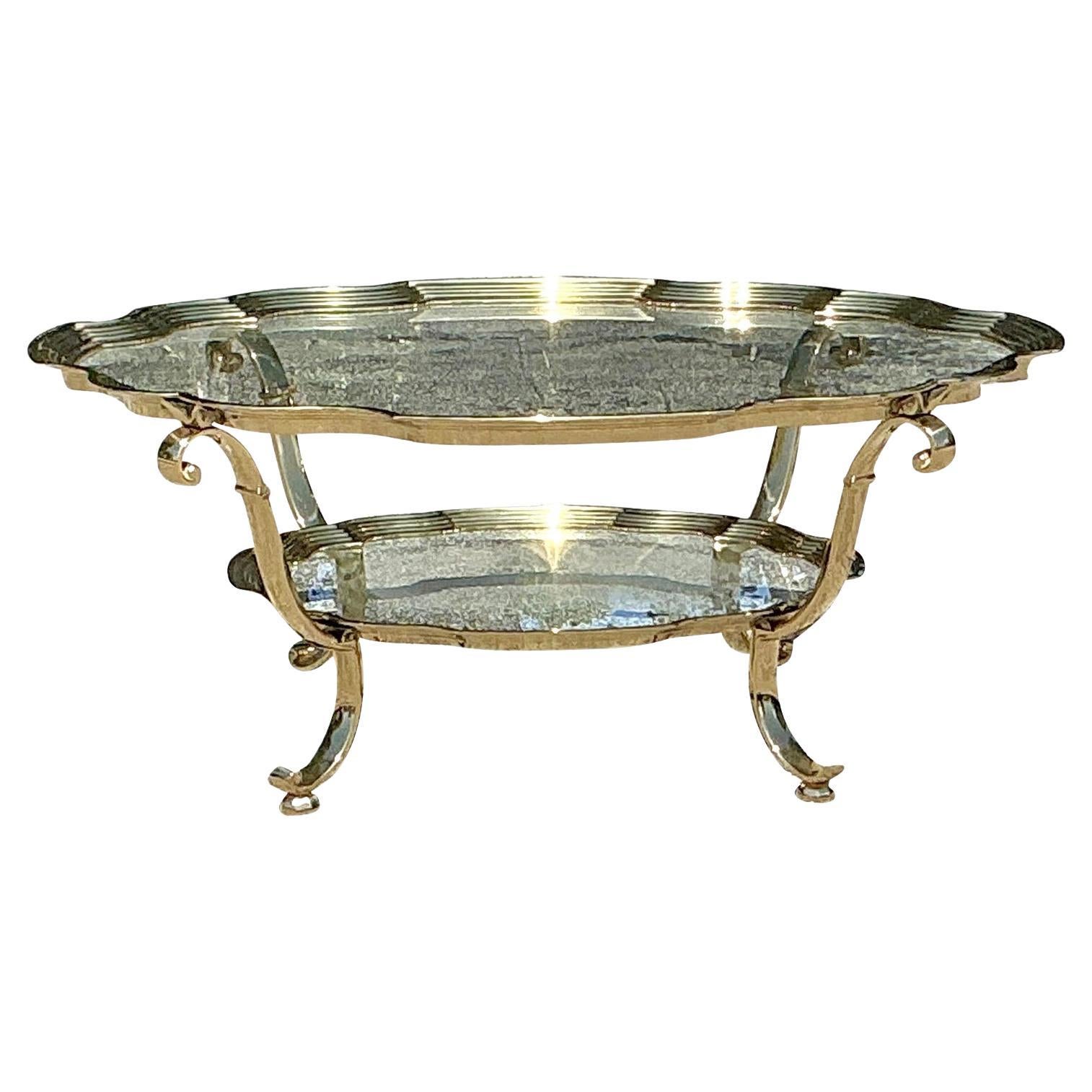 Vintage Regency Brass Coffee Table After LaBarge
