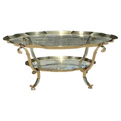 Vintage Regency Brass Coffee Table After LaBarge
