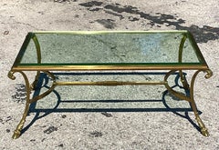 Vintage Regency Brass Hoof Coffee Table