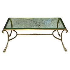 Vintage Regency Brass Hoof Coffee Table