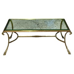 Vintage Regency Brass Hoof Coffee Table