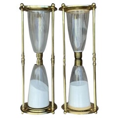 Vintage Regency Brass Hour Glass - Set of 2
