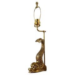 Vintage Regency Brass Koi Lamp