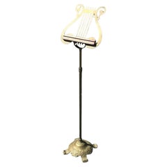 Vintage Regency Brass Lyre Music Stand