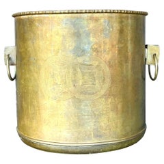 Vintage Regency Brass Medallion Planter