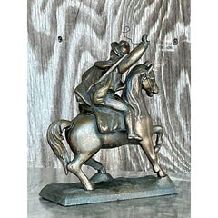 Vintage Regency Brass Rider on Horseback