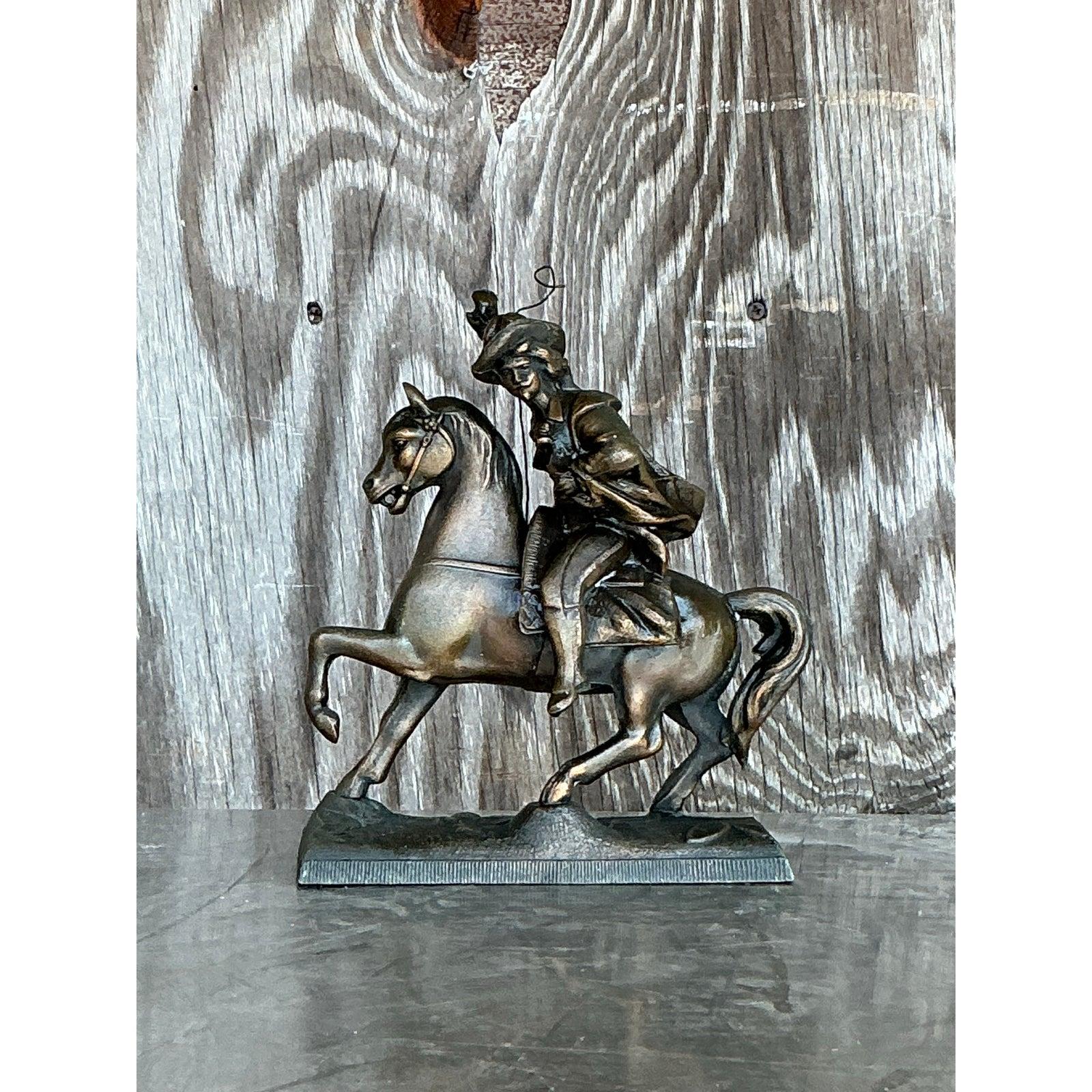 Cavaliere a cavallo in ottone Vintage By in vendita 1
