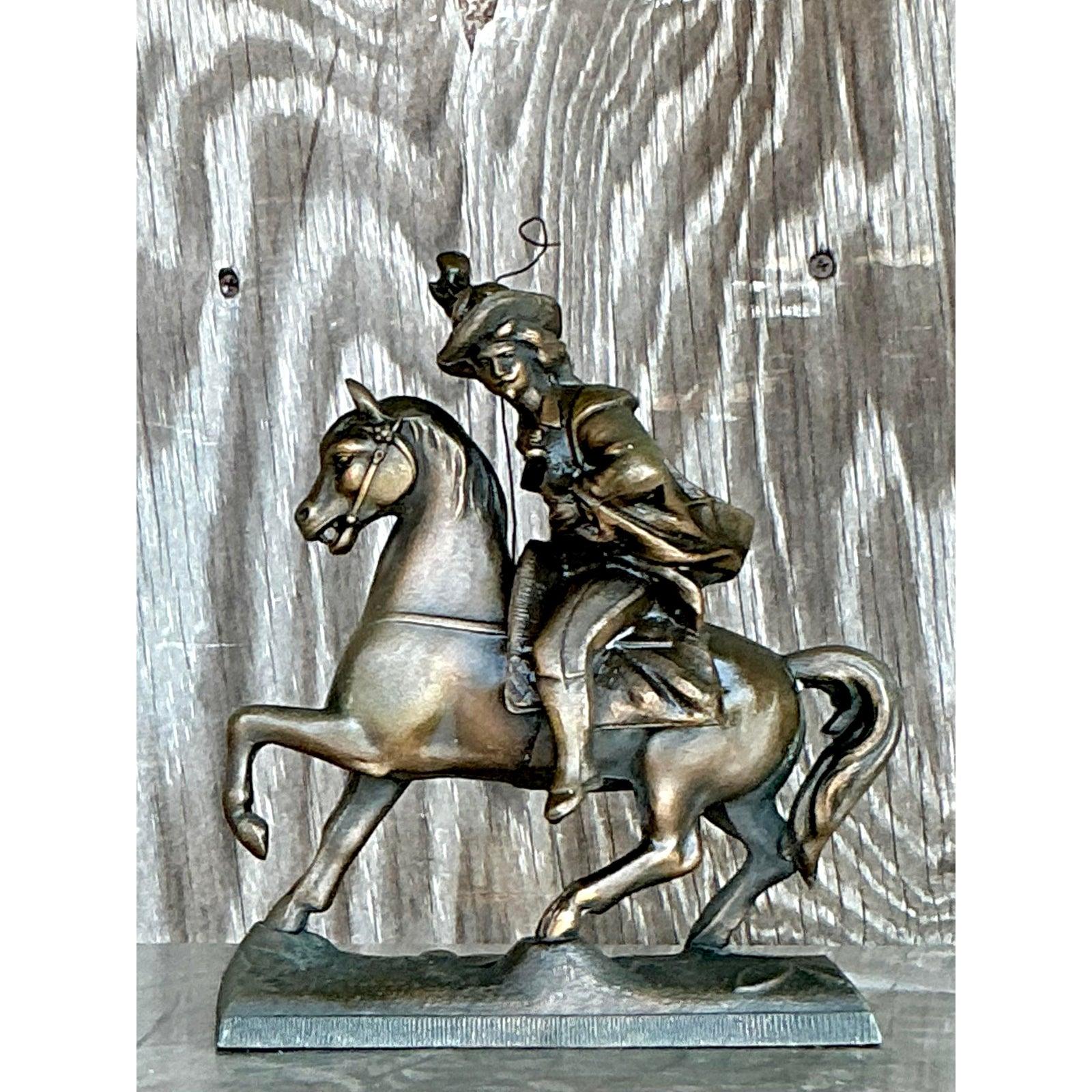 Cavaliere a cavallo in ottone Vintage By in vendita 2
