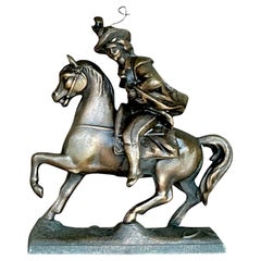 Cavaliere a cavallo in ottone Vintage By