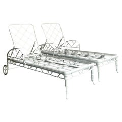 Vintage Regency Brown Jordan “Calcutta” Cast Aluminum Chaise Lounge - A Pair