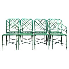 Vintage Regency Brown Jordan “Calcutta” Cast Aluminum Dining Chairs - Set of 8