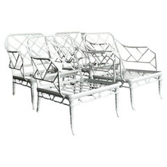 Vintage Regency Brown Jordan “Calcutta” Cast Aluminum Lounge Chairs - Set of 4