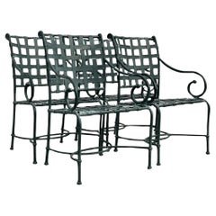 Vintage Regency Brown Jordan “Florentine” Cast Aluminum Dining Chairs - Set of 4