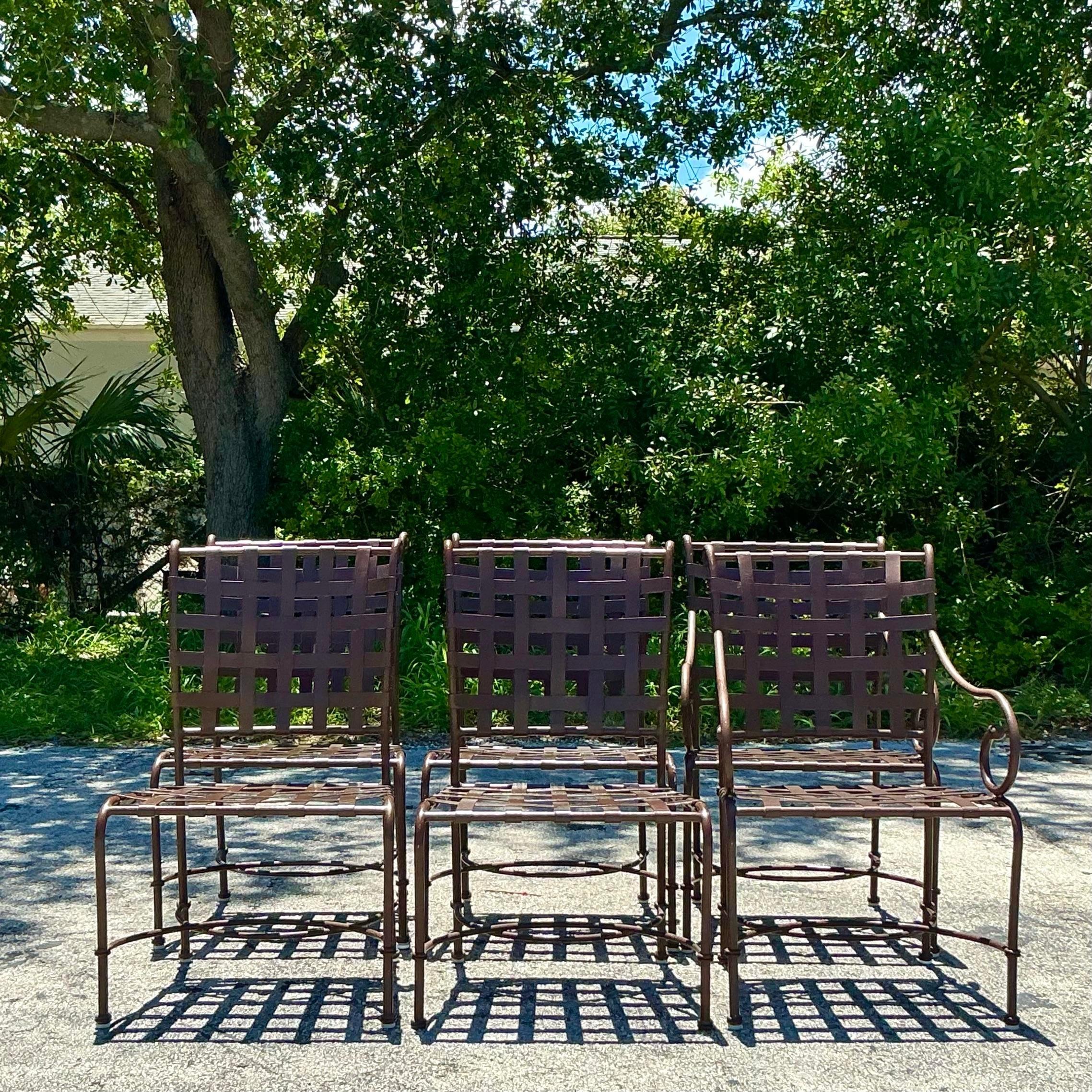 Vintage Regency Brown Jordan “Florentine” Cast Aluminum Dining Table & 6 Chairs 1