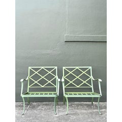 Vintage Regency Brown Jordan “Florentine” Cast Aluminum Lounge Chairs - A Pair