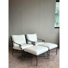 Vintage Regency Brown Jordan “Venetian” Lounge Chairs With Ottomans, 4 Pieces