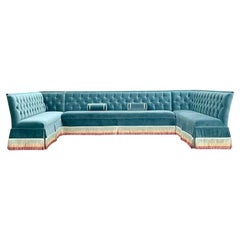 Used Regency Bunny Williams Monumental Custom Tufted Banquette Sofa
